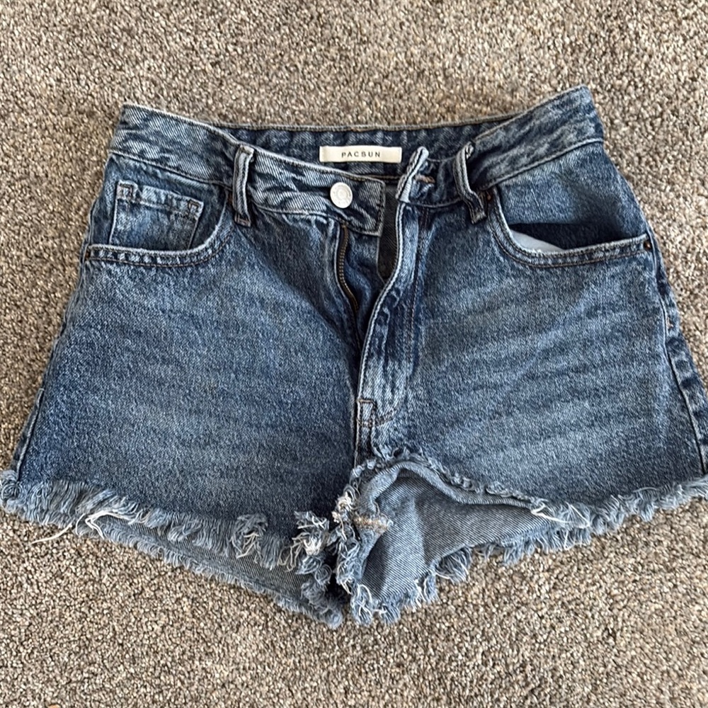 PacSun Blue Jean Shorts Distressed High-Waisted